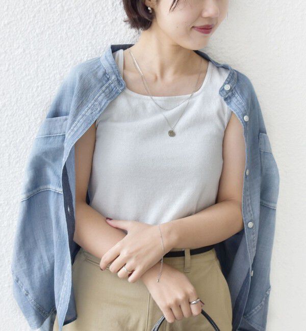 SHIPS for women「《一部予約》〈手洗い可能〉ラメ 2WAY ノースリーブ プルオーバー」|タンクトップ|