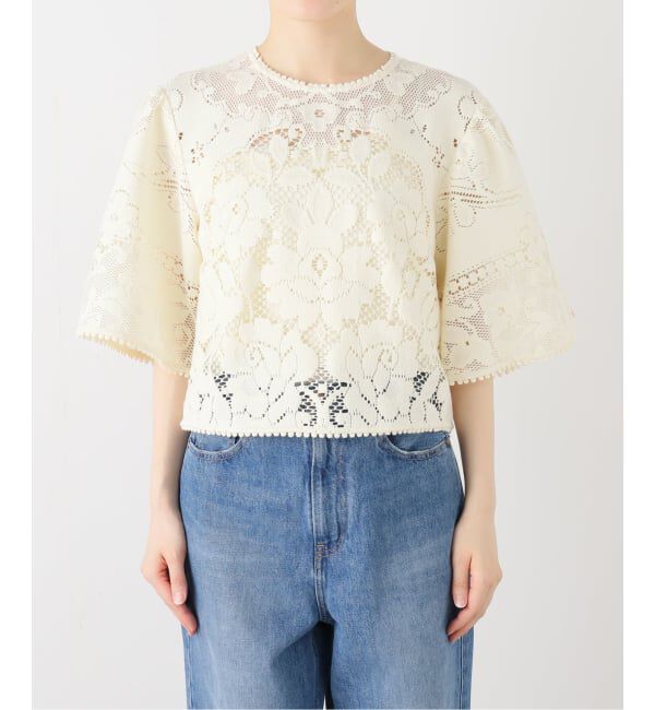 IENA LA BOUCLE「SEA NEW YORK/シー ニューヨーク ARIANNA LACE SSLV TOP RS26-059」|シャツ・ブラウス|