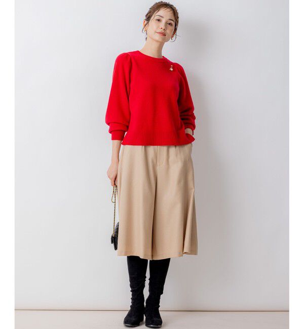 組曲「【8色展開・前後着用可】ウールカシミヤミックス パフスリーブ ニット」|ニット・セーター|