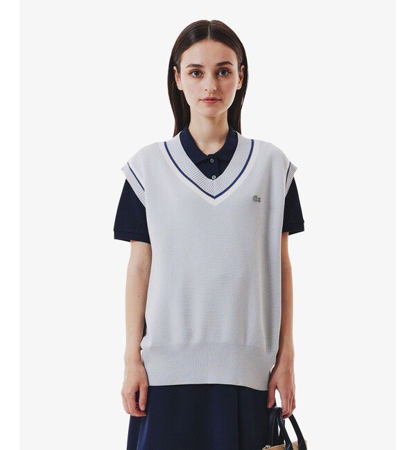 LACOSTE「チルデンニットベスト」|ベスト・ジレ|ライトグレー