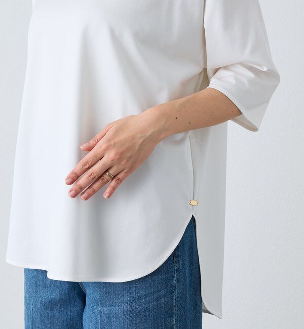  「予約【待望の半袖が登場！】ハーフスリーブキュプラカットプルオーバー」|Tシャツ・カットソー|
