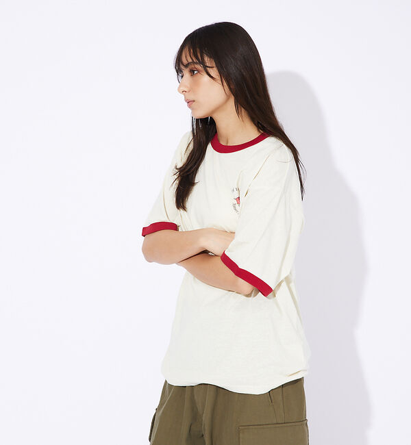 ABAHOUSE「【FRUIT OF THE LOOM】リンガー クルーネック ショートスリーブ」|Tシャツ・カットソー|