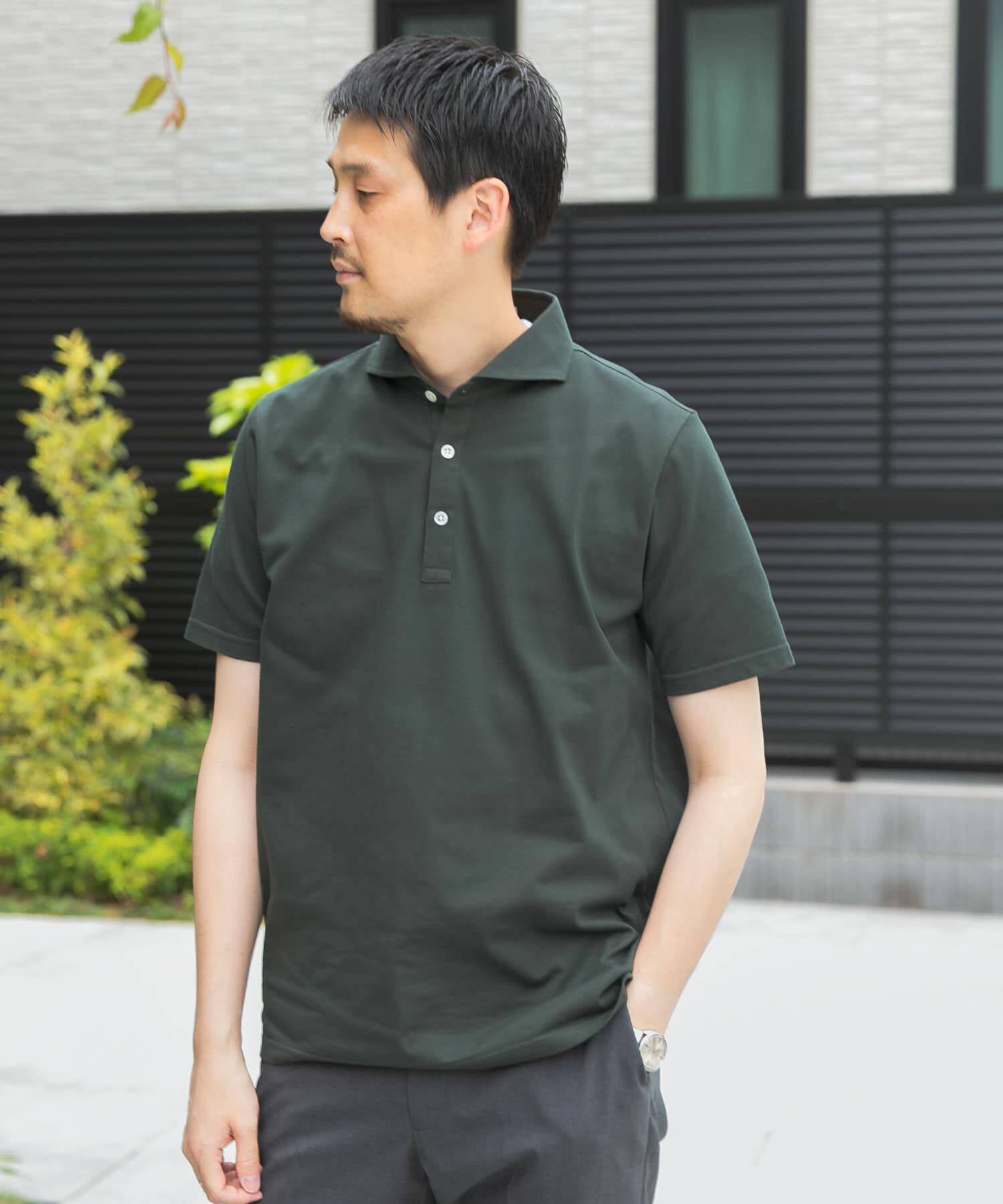URBAN RESEARCH DOORS「『吸水速乾』LIFE STYLE TAILOR　カッタウェイ半袖プルオーバー」|シャツ・ブラウス|
