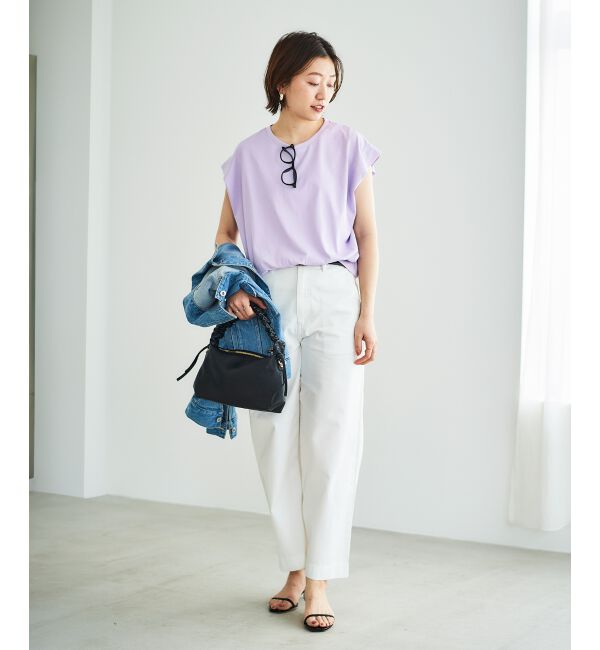  「コットンタックショルダーTシャツ」|Tシャツ・カットソー|