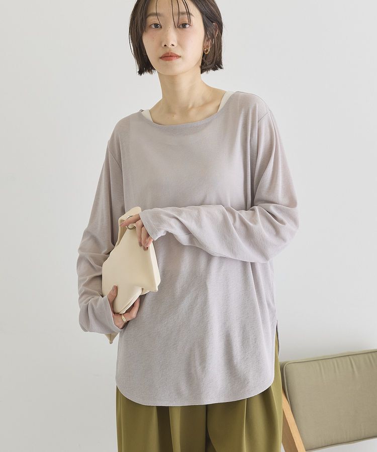 AMERICAN HOLIC「ラウンドカットシアープルオーバー」|Tシャツ・カットソー|Gray Beige