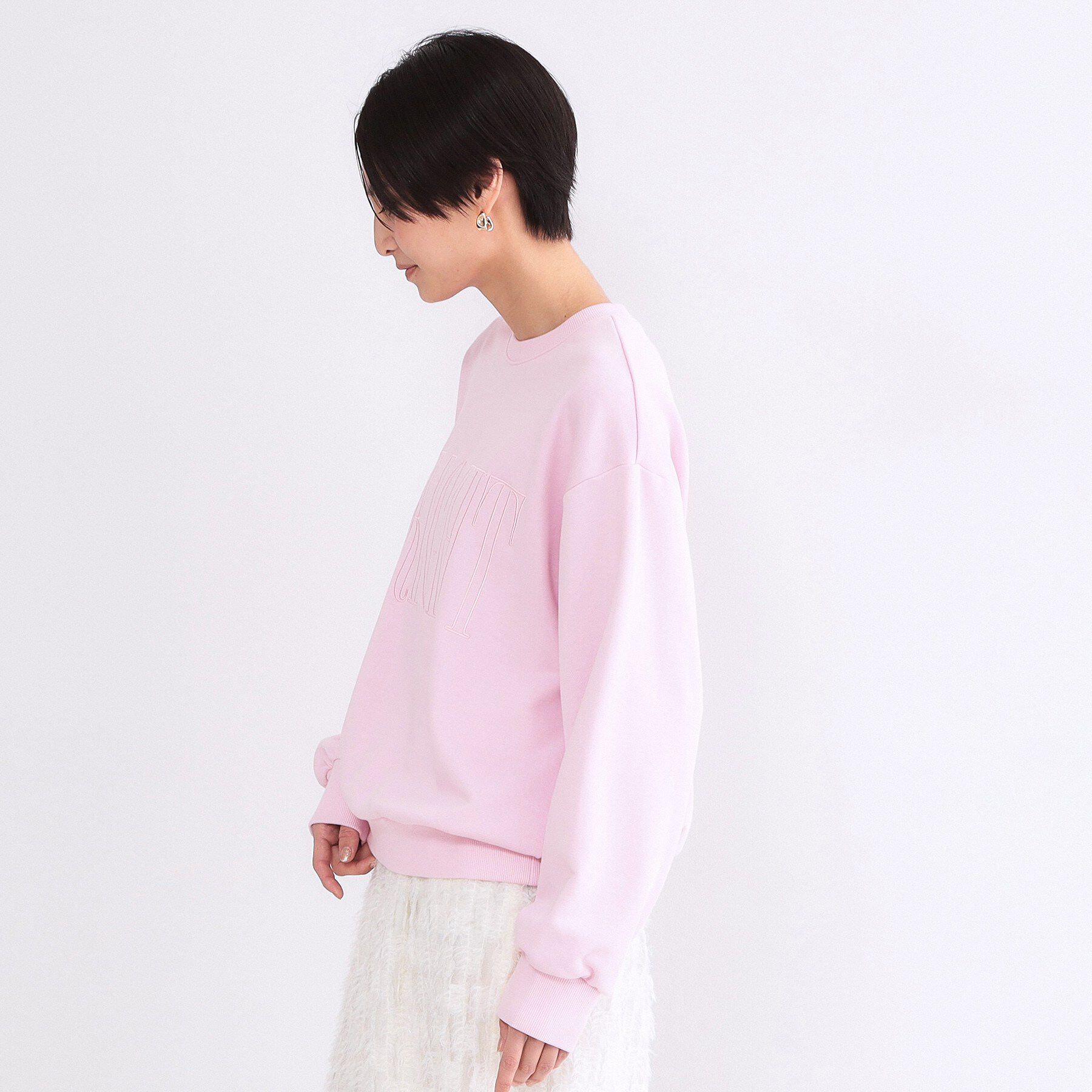 OPAQUE.CLIP「ロゴ刺繍裏毛トップス【洗濯機OK】」|Tシャツ・カットソー|