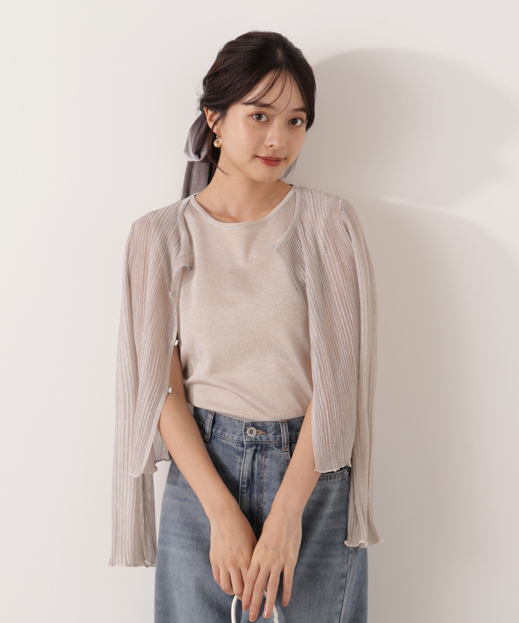PROPORTION BODY DRESSING「シアーリブニットアンサンブル」|ニット・セーター|ベージュ