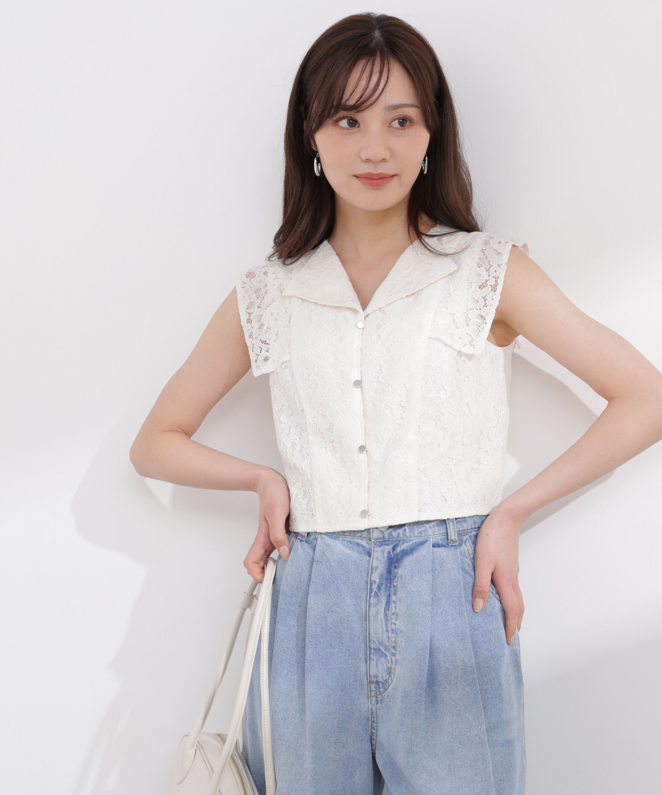 PROPORTION BODY DRESSING「衿付きレースブラウス 26SS」|シャツ・ブラウス|