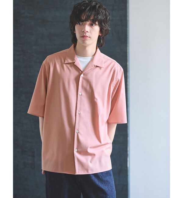 UNITED ARROWS green label relaxing「ウォッシャブルトロ オープンカラー シャツ -ストレッチ-」|シャツ・ブラウス|LT.PINK