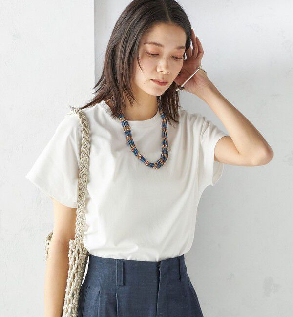 SHIPS for women「《一部追加予約》〈接触冷感〉ポンチ ドルマン TEE」|Tシャツ・カットソー|