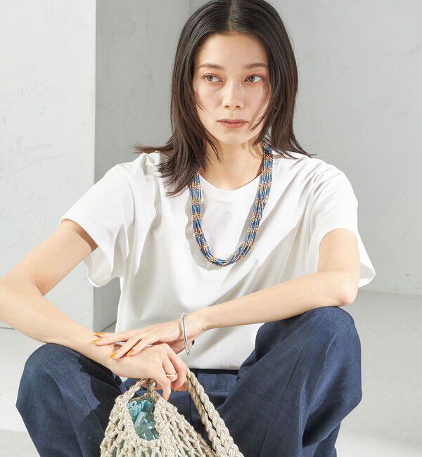 SHIPS for women「《一部追加予約》〈接触冷感〉ポンチ ドルマン TEE」|Tシャツ・カットソー|
