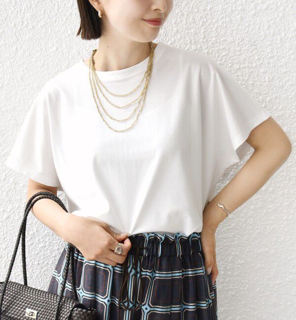 SHIPS for women「《一部追加予約》〈接触冷感〉ポンチ ドルマン TEE」|Tシャツ・カットソー|