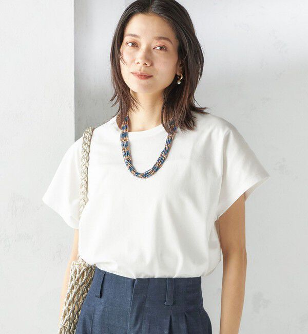 SHIPS for women「《一部追加予約》〈接触冷感〉ポンチ ドルマン TEE」|Tシャツ・カットソー|