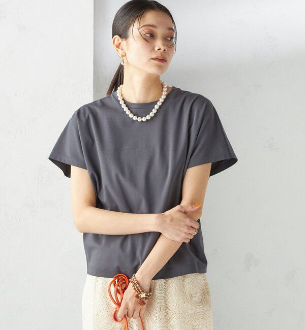 SHIPS for women「《一部追加予約》〈接触冷感〉ポンチ ドルマン TEE」|Tシャツ・カットソー|