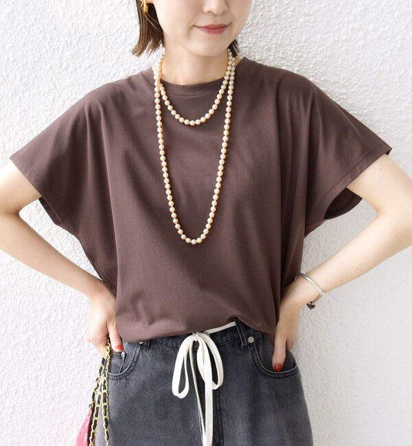 SHIPS for women「《一部追加予約》〈接触冷感〉ポンチ ドルマン TEE」|Tシャツ・カットソー|