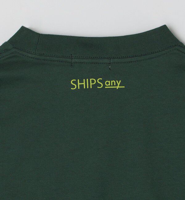SHIPS any「SHIPS any: オーガニック コットン ワンポイント ロゴ プリント&times;刺繍 スピンドル Tシャツ◇」|Tシャツ・カットソー|