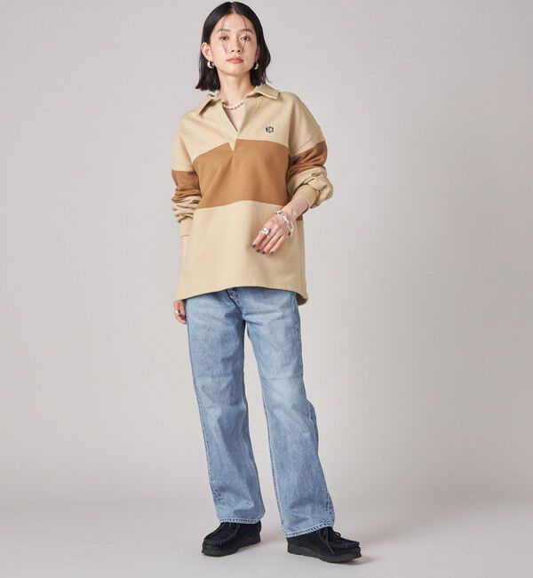 SHIPS for women「SHIPS NINE CASE:配色 スキッパー プルオーバー」|Tシャツ・カットソー|