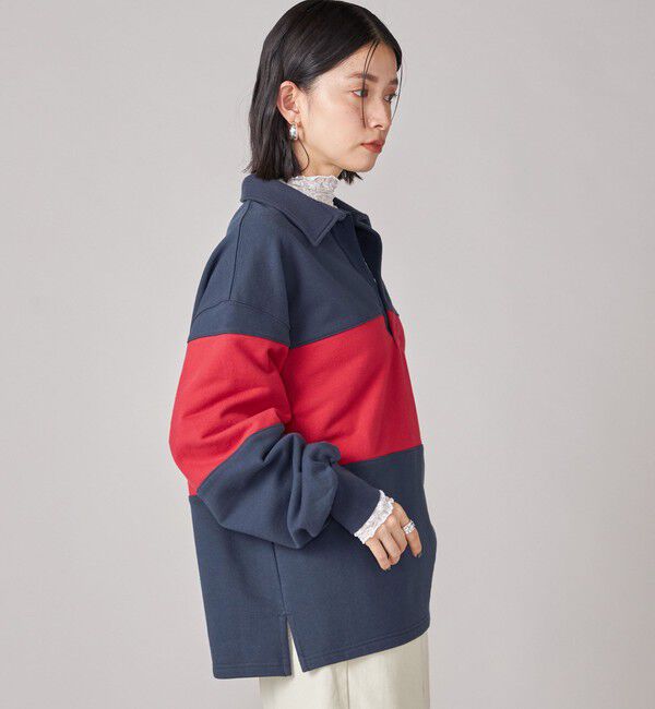 SHIPS for women「SHIPS NINE CASE:配色 スキッパー プルオーバー」|Tシャツ・カットソー|