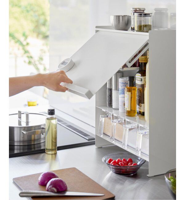 journal standard Furniture「《WEB限定》【tower/タワー】前が開く 隠せる調味料ラック」|食器・キッチングッズ|