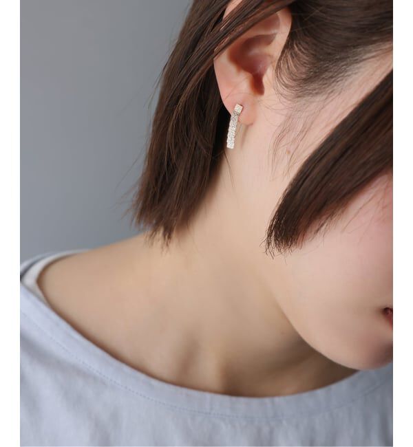 Lilas by Spick&Span「《WEB限定》スクエアラインピアス K10（両耳）」|ピアス|
