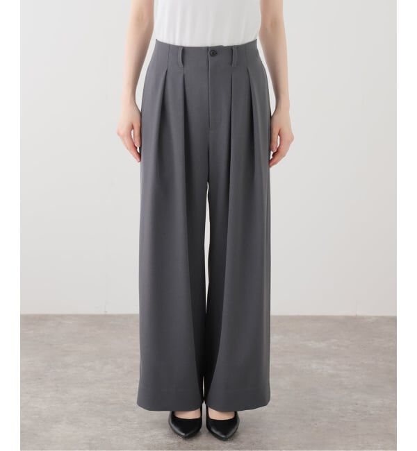 Spick and Span「2タックワイドストレートパンツ」|スラックス|