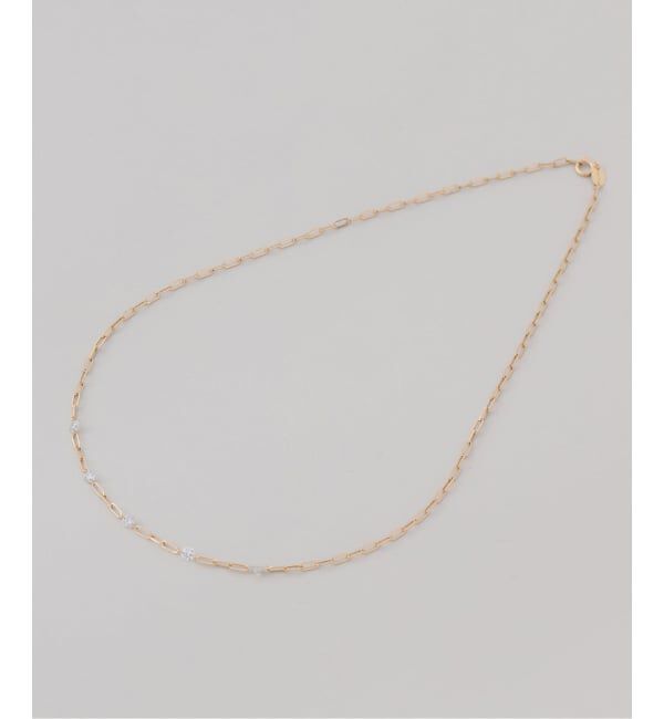 Lilas by Spick&Span「ダブルホールダイヤ5Pペーパークリップチェーンネックレス K18」|ネックレス|
