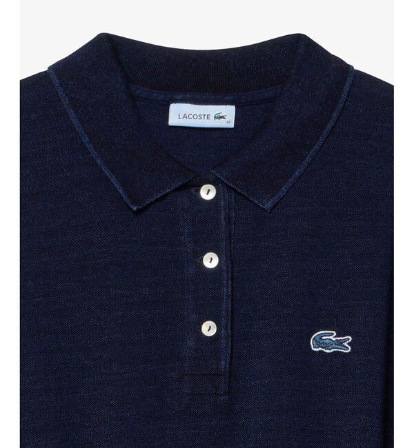LACOSTE「インディゴ 鹿の子ポロドレス マキシ丈ワンピース フレア Iライン」|ワンピース|