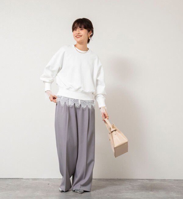 NOLLEY'S sophi「ウォッシャブルレース切替ロンT」|Tシャツ・カットソー|