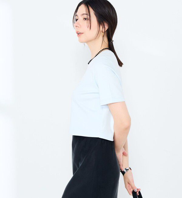 NOLLEY'S sophi「《手洗い可能》W&Wショート丈Tシャツ」|Tシャツ・カットソー|