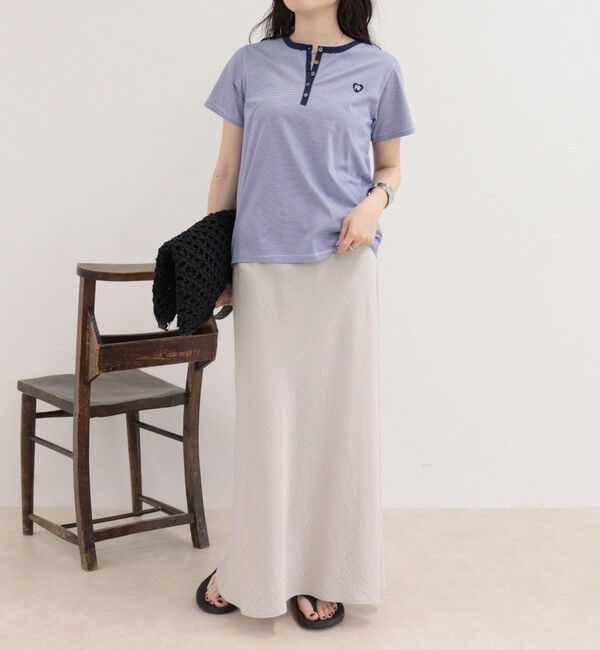 fredy emue「【昨年大人気！待望の再登場】ハートFR刺しゅうヘンリーネックTシャツ」|Tシャツ・カットソー|