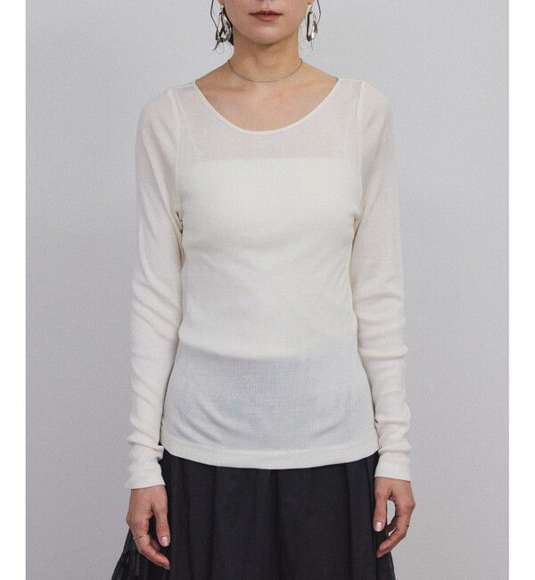 SALON adam et rope'「Hug Silk ラウンドネックプルオーバー」|Tシャツ・カットソー|