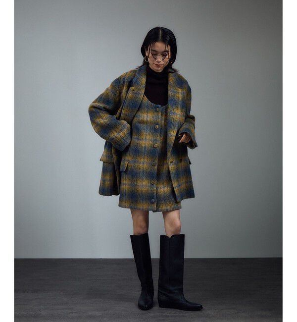 SALON adam et rope'「BALLIシャギーミニジャンパースカート」|ワンピース|