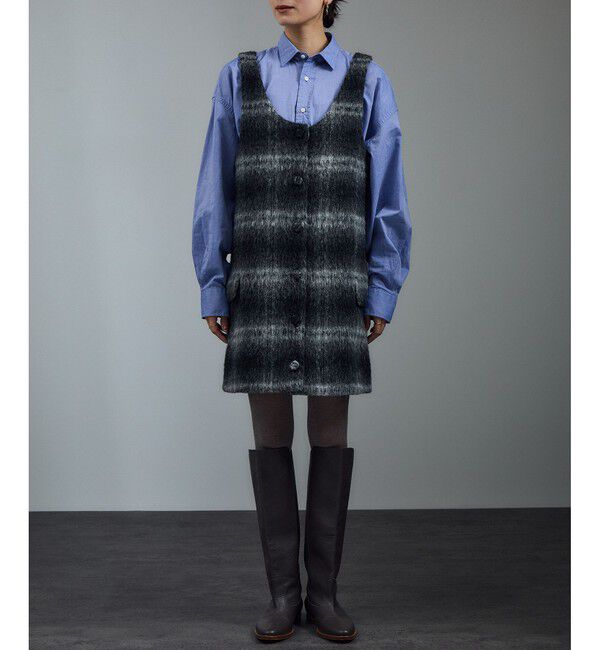 SALON adam et rope'「BALLIシャギーミニジャンパースカート」|ワンピース|