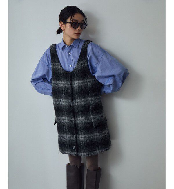 SALON adam et rope'「BALLIシャギーミニジャンパースカート」|ワンピース|