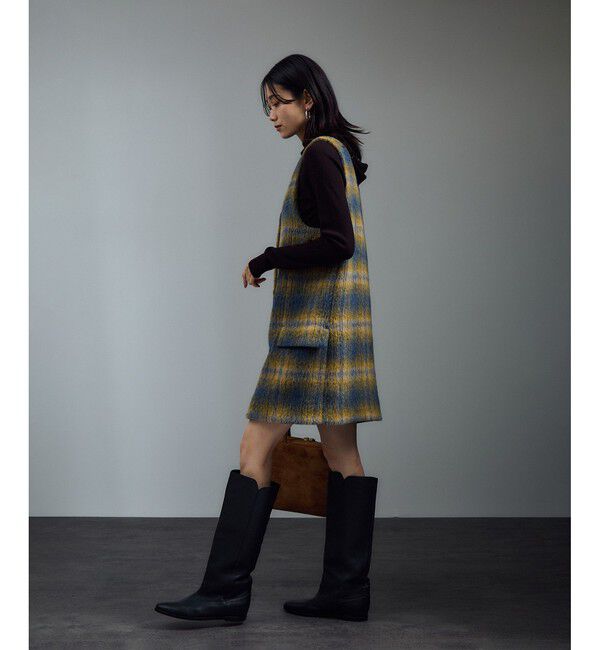 SALON adam et rope'「BALLIシャギーミニジャンパースカート」|ワンピース|