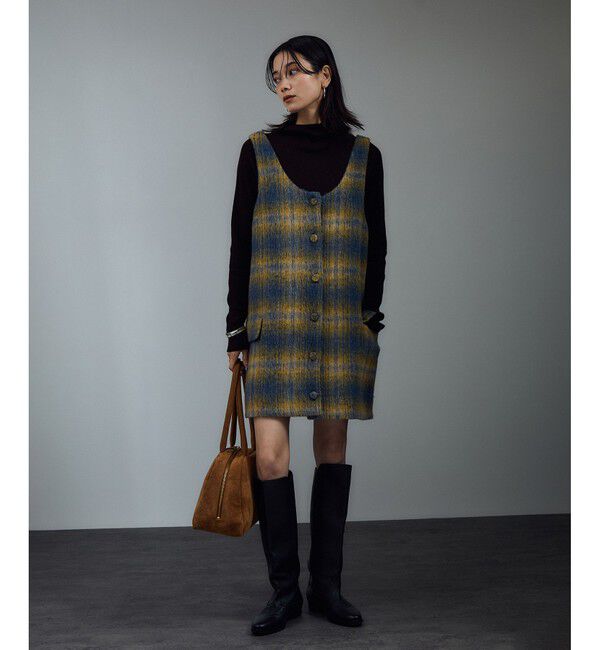 SALON adam et rope'「BALLIシャギーミニジャンパースカート」|ワンピース|