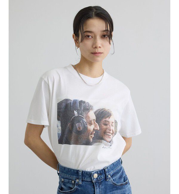 SALON adam et rope'「【COUTURE D'ADAM（クチュール ド アダム）】Jane&Serge at Beach フォトT」|Tシャツ・カットソー|