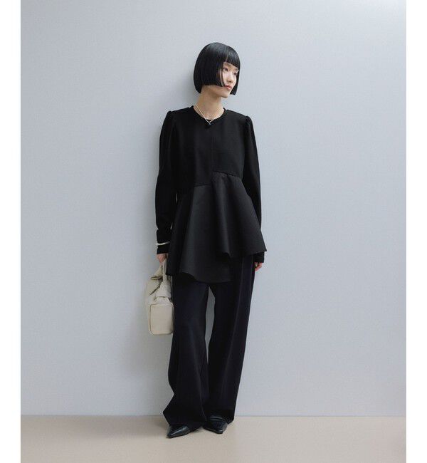 ADAM ET ROPE'「【WEB限定】フリルペプラムロングスリーブカットソー」|Tシャツ・カットソー|