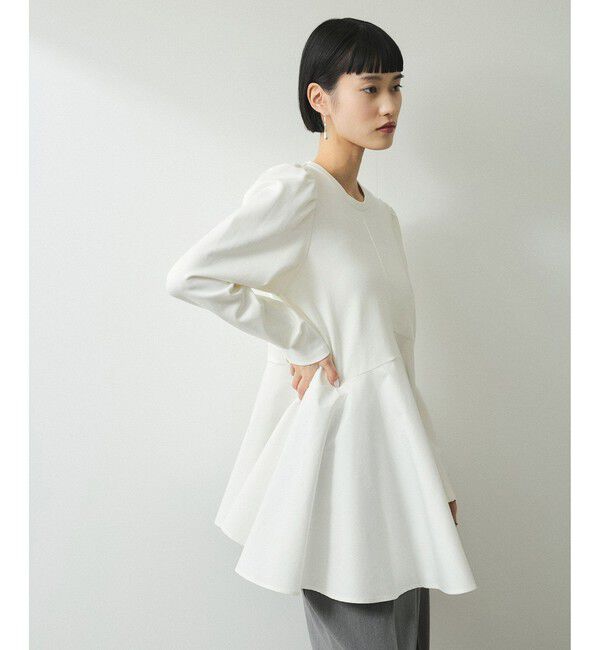 ADAM ET ROPE'「【WEB限定】フリルペプラムロングスリーブカットソー」|Tシャツ・カットソー|