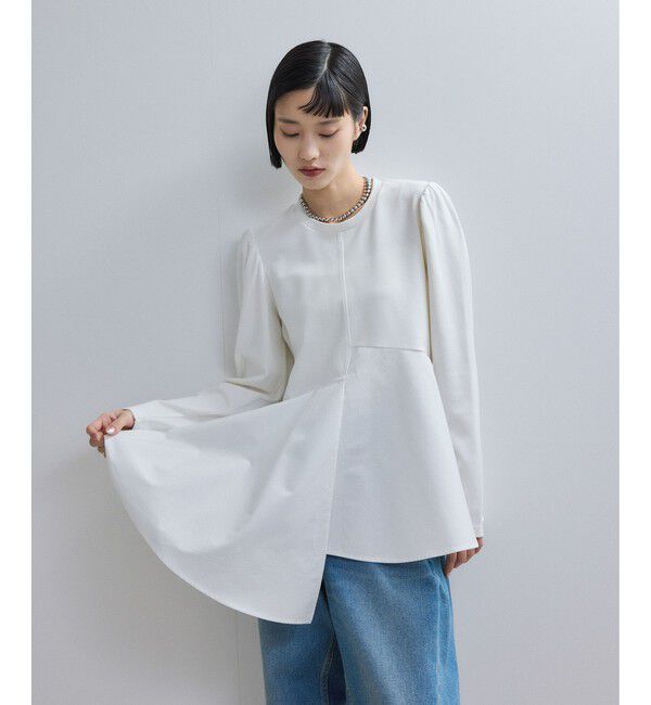 ADAM ET ROPE'「【WEB限定】フリルペプラムロングスリーブカットソー」|Tシャツ・カットソー|