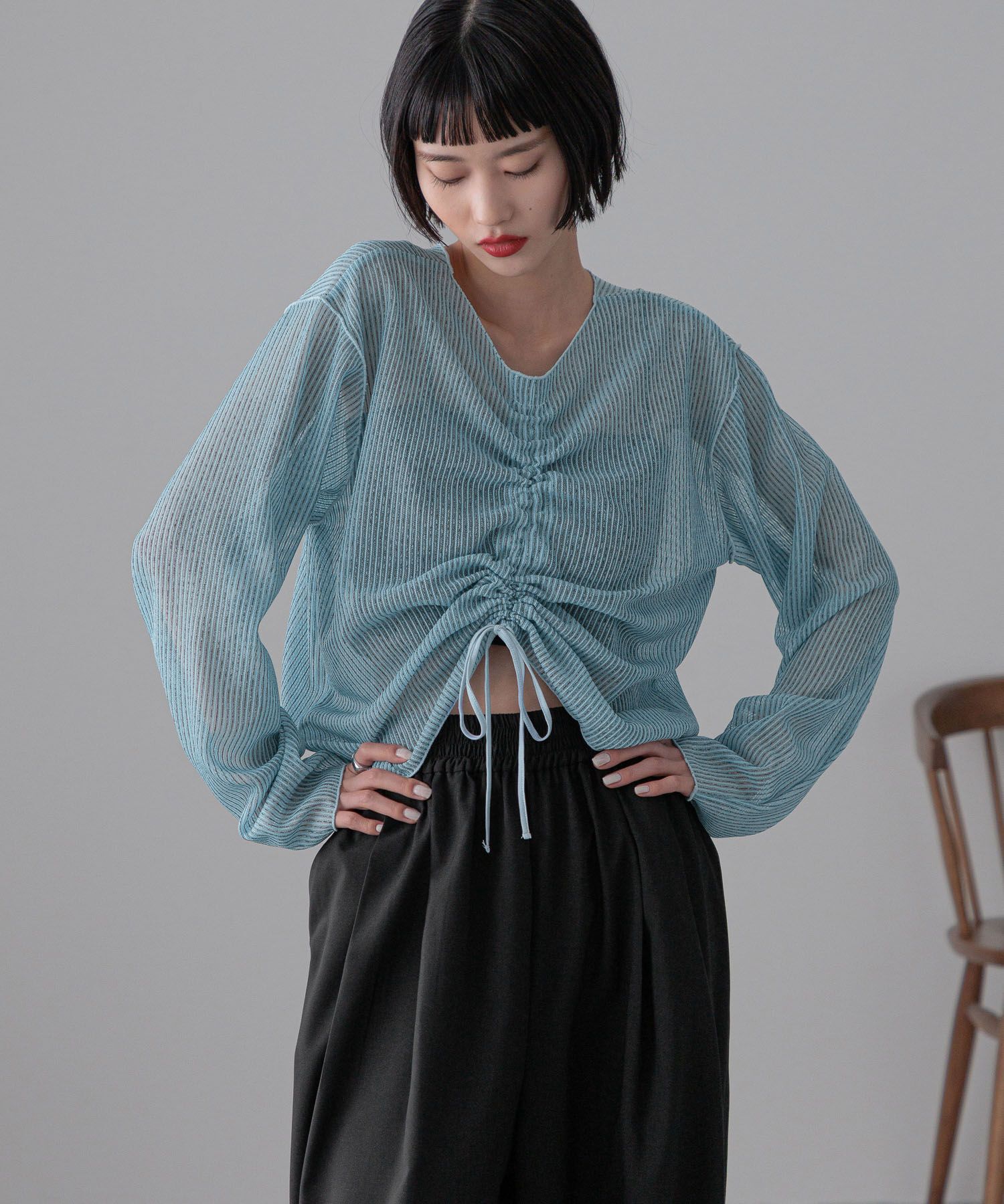 LOWRYS FARM「【前後着用可能】シャーリングシアーラッセルプルオーバー」|Tシャツ・カットソー|BLU2