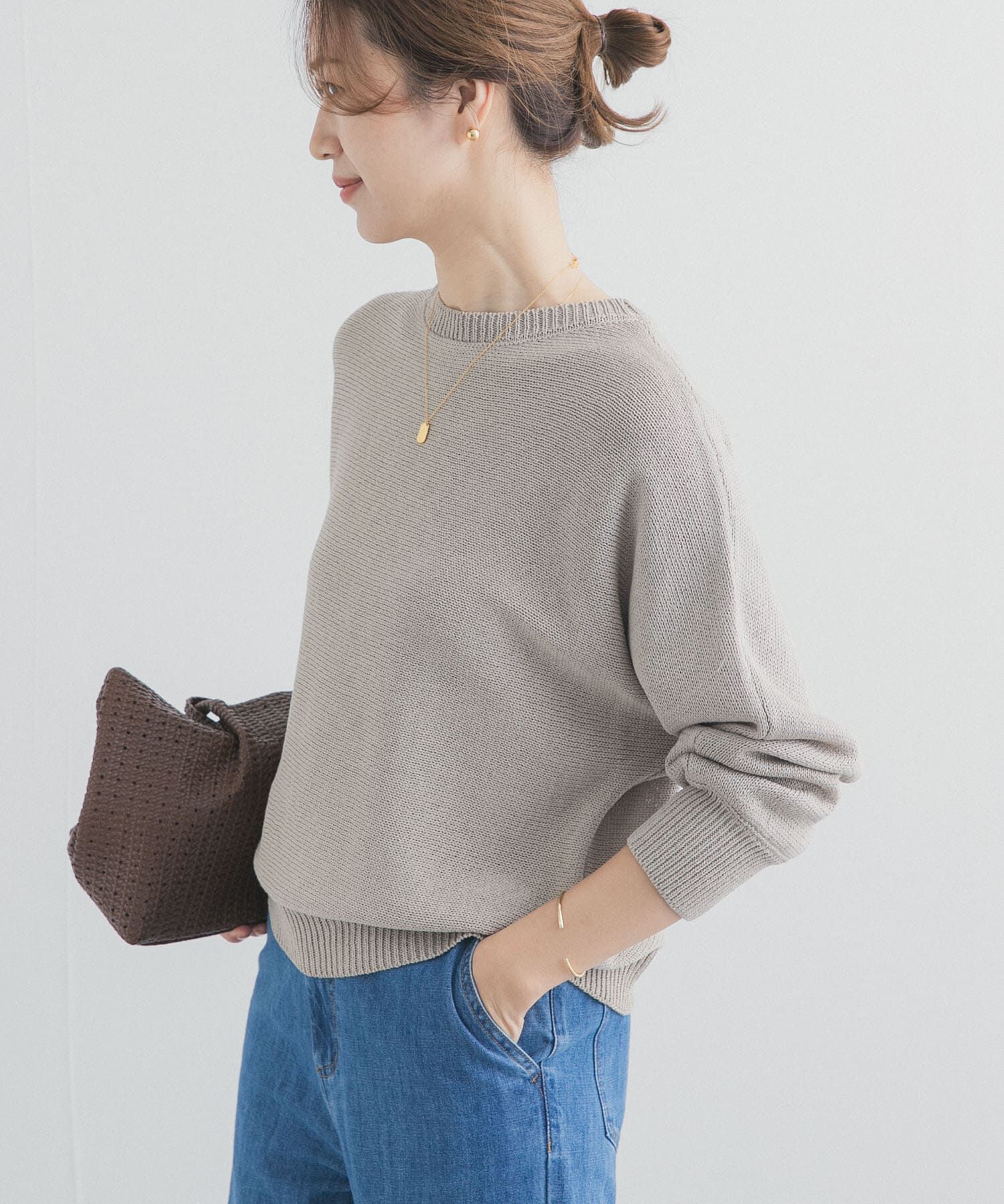 smile様✨ビアズリー 3way リネン混ドルマンスリーブニット BEARDSLEY（ビアズリー）の「七分袖リネンシンプルドルマン（ニット