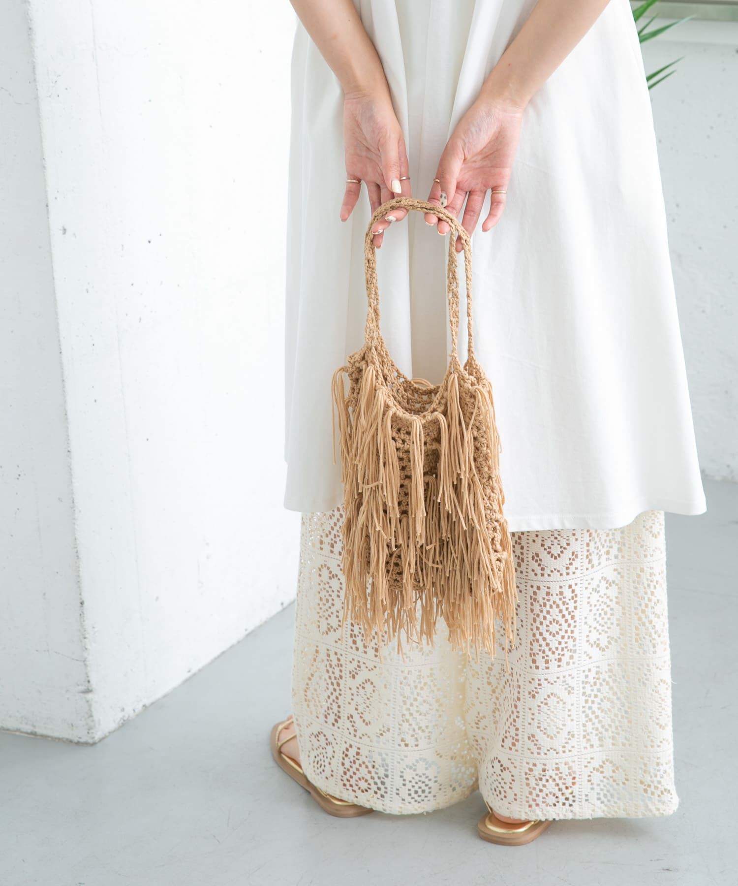  「フリンジニットBAG」|ハンドバッグ|
