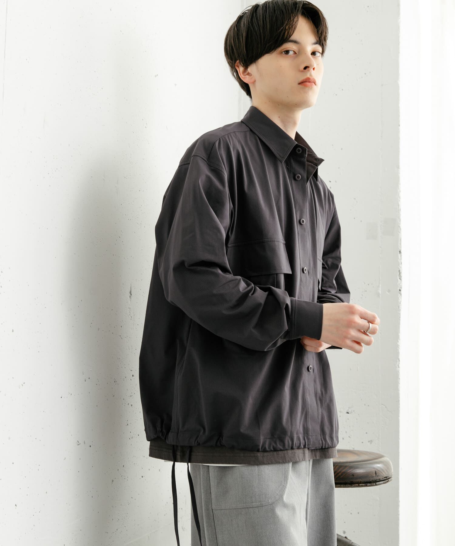 SENSE OF PLACE by URBAN RESEARCH「ドットメッシュダブルポケットロングスリーブシャツ」|シャツ・ブラウス|