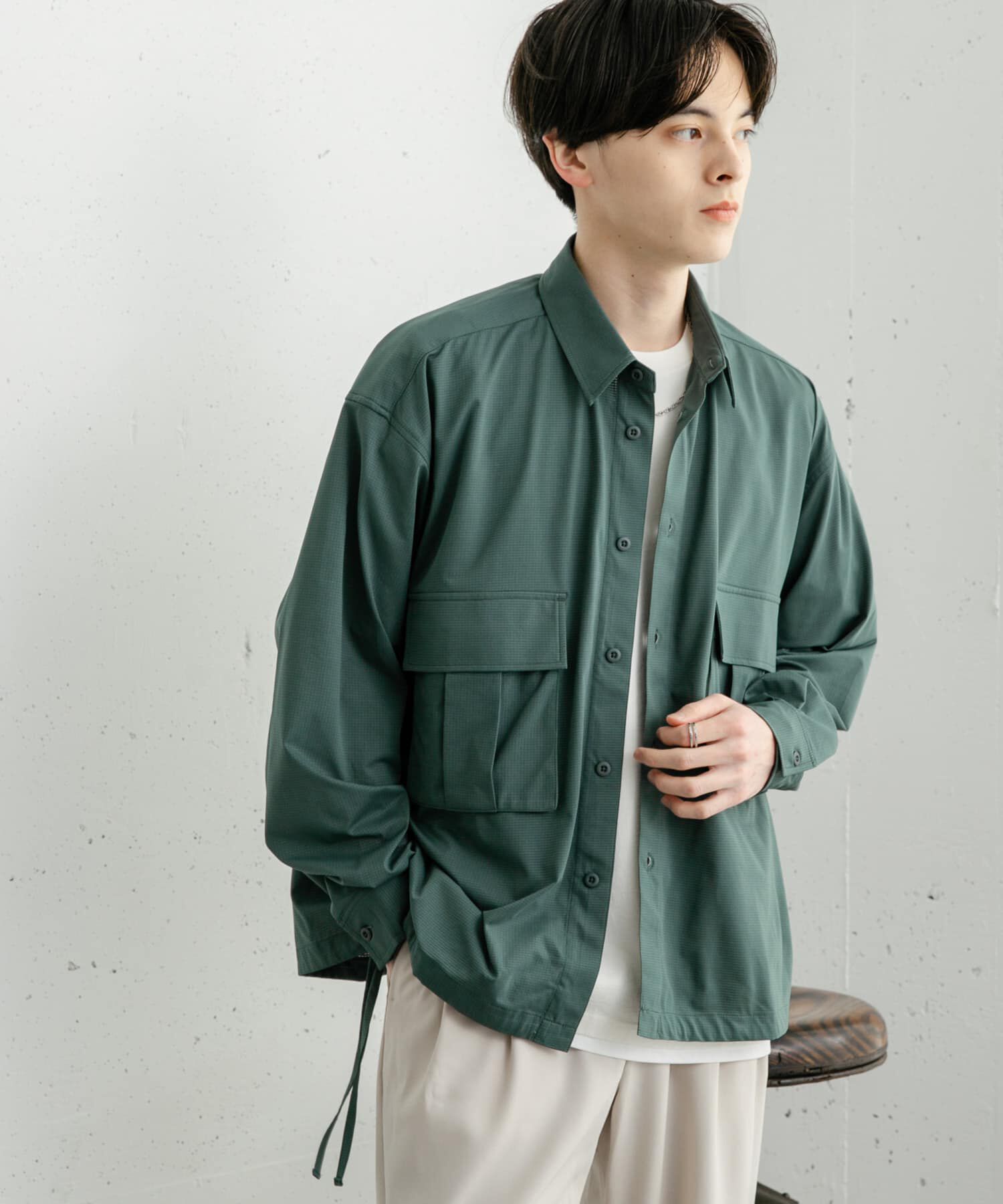 SENSE OF PLACE by URBAN RESEARCH「ドットメッシュダブルポケットロングスリーブシャツ」|シャツ・ブラウス|