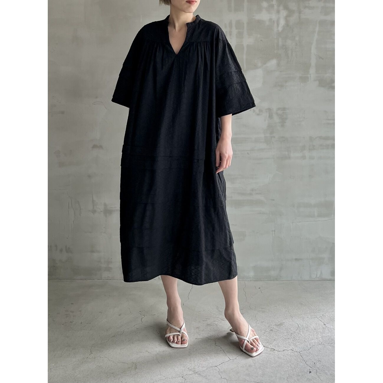 HELIOPOLE「HELIOPOLE ETHNICALCOTTON LACE CAFTAN OP」|ワンピース|