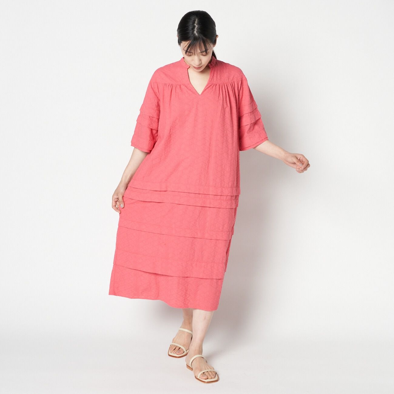 HELIOPOLE「HELIOPOLE ETHNICALCOTTON LACE CAFTAN OP」|ワンピース|
