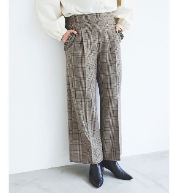 le.coeur blanc「Perle Peche チェックパンツ」|その他|グリーン柄