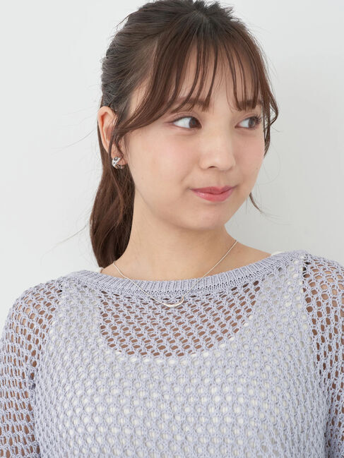 earth music&ecology「スパンコールショートゆるニット」|ニット・セーター|