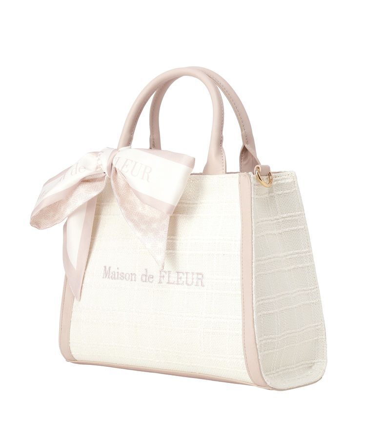 Maison de FLEUR「【2Way/スカーフ付き】ツイード2Wayバッグ」|ハンドバッグ|